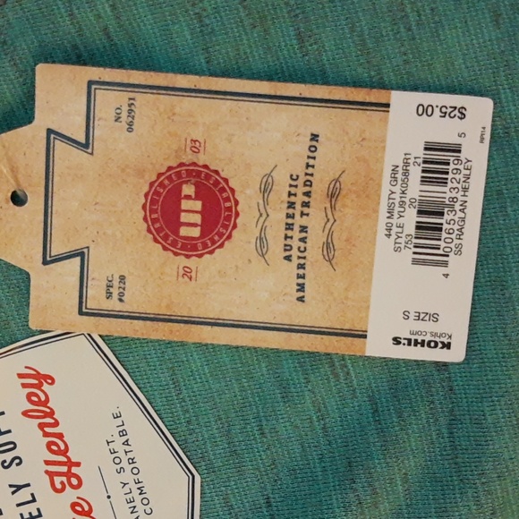 Urban Pipeline Awesomely Soft Ultimate Short Sleeve Heathered Raglan Henley Tee - Picture 8 of 11